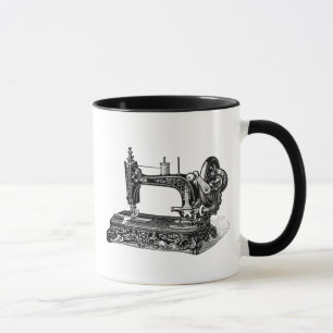 Mug Illustration vintage de machine à coudre de 1800s