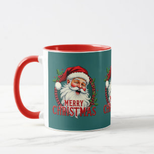 Mug Illustration vintage de Noël avec le Père Noël