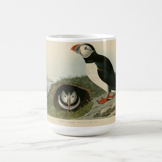 Mug Illustration vintage de pouffin (Centre)