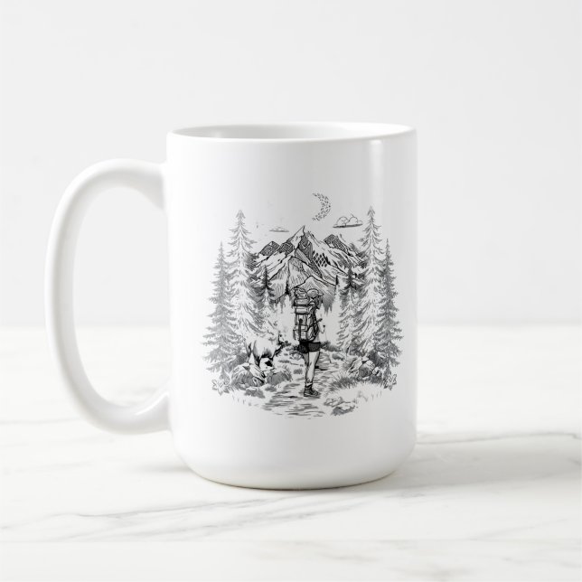Mug illustration vintage de randonnée (Gauche)