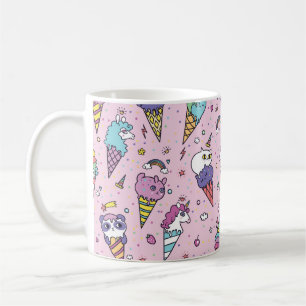 Mug Illustration vintage des cônes de crème glacée Cut