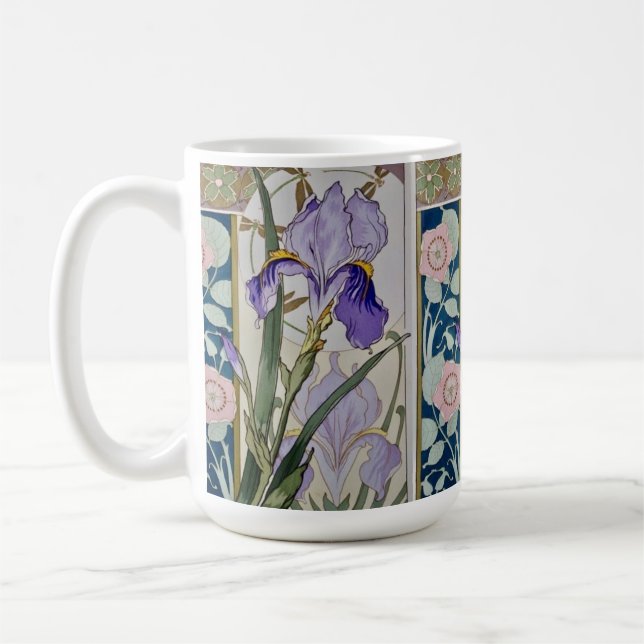 Mug Illustration vintage d'iris (Gauche)