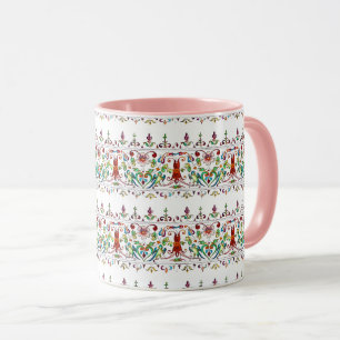 Mug Illustration vintage d'oiseaux floraux