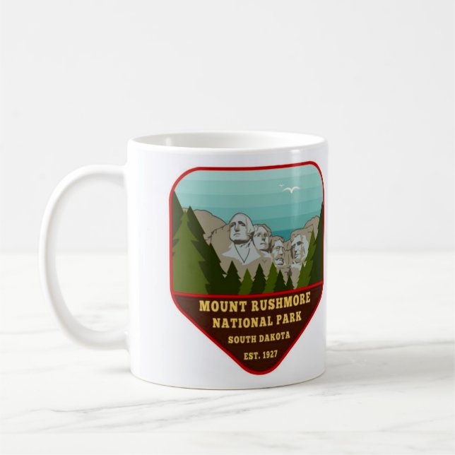 Mug Illustration vintage du mont Rushmore (Gauche)