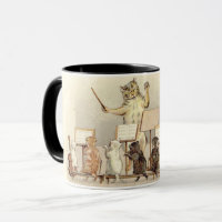 Illustration Vintage d'une Menagerie Mewsical