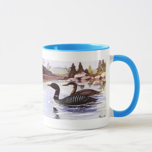 Mug Illustration vintage d'une scène naturelle (Droite)
