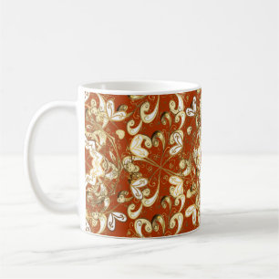 Mug Illustration vintage. Oélier doré motif sans coutu
