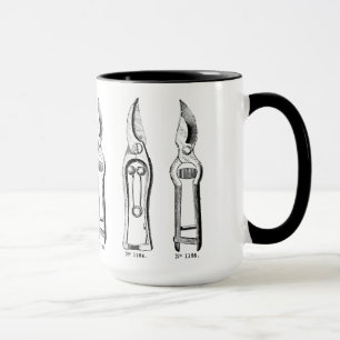 Mug ILLUSTRATION vintage Outils de jardinage Pruners M
