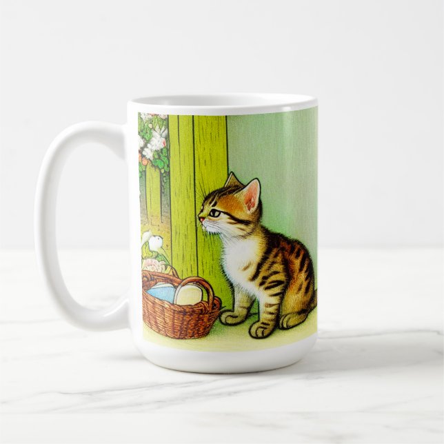 Mug Illustration vintage Tabby Cat (Gauche)