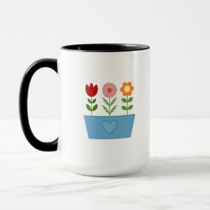 Mug Illustrations de fleurs dans une zone de fenêtre b