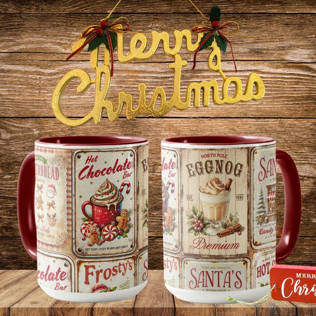 Mug Illustrations rustiques fond mixte Noël (Créateur téléchargé)