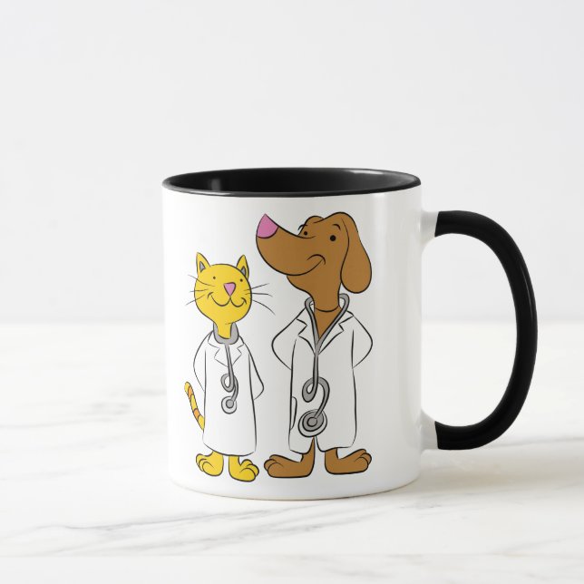 Mug illustré de vétérinaires pour chats et chiens (Droite)