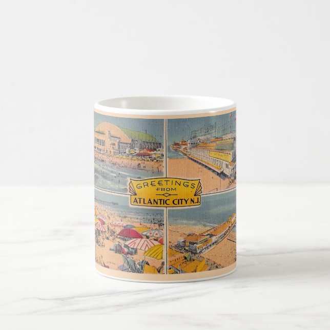 Mug Illustré Vintage Atlantic City (Centre)