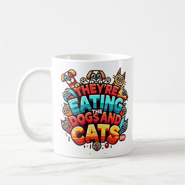 Mug Ils mangent des chiens et des chats (Gauche)