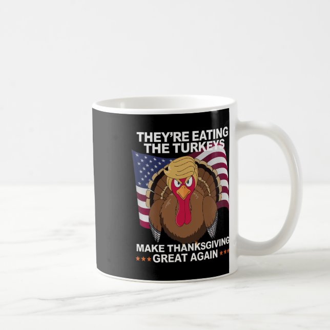 Mug Ils mangent les dindes - Dinde drôle de Thanksgivi (Droite)
