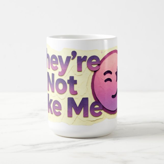 Mug Ils ne sont pas comme moi Emoji clin d'œil drôle (Centre)