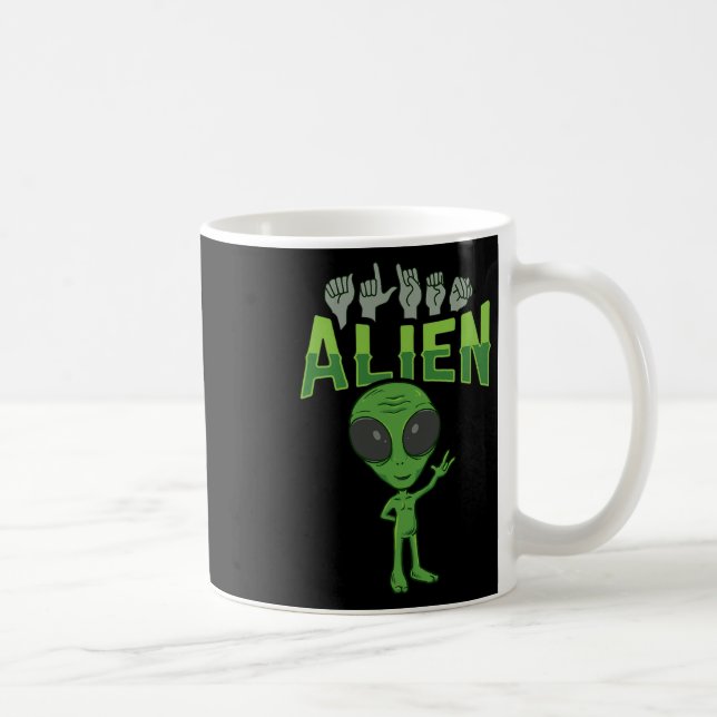 Mug Ily Alien Asl Hand Gesture Deaf Hearing Loss Aware (Droite)