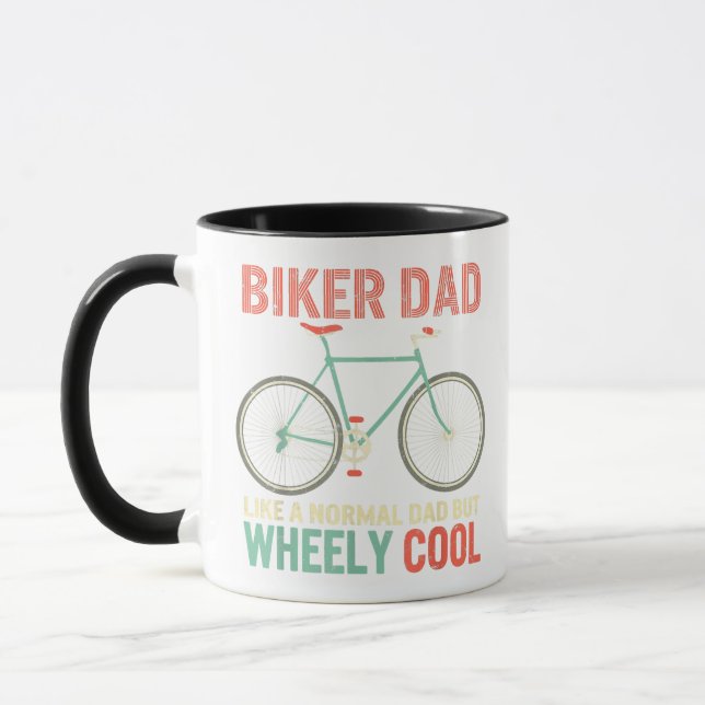 Mug I'm Biker Papa Fathers Day Wheely Cooler bicycle B (Gauche)