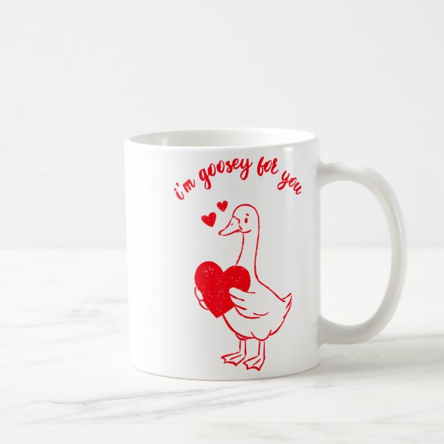 Mug I'm Goosey For You Valentine Goose Hearts Minimal  (Droite)
