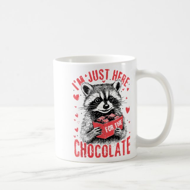 Mug I'm Just Here For The Chocolate Funny Raccoon Vale (Droite)