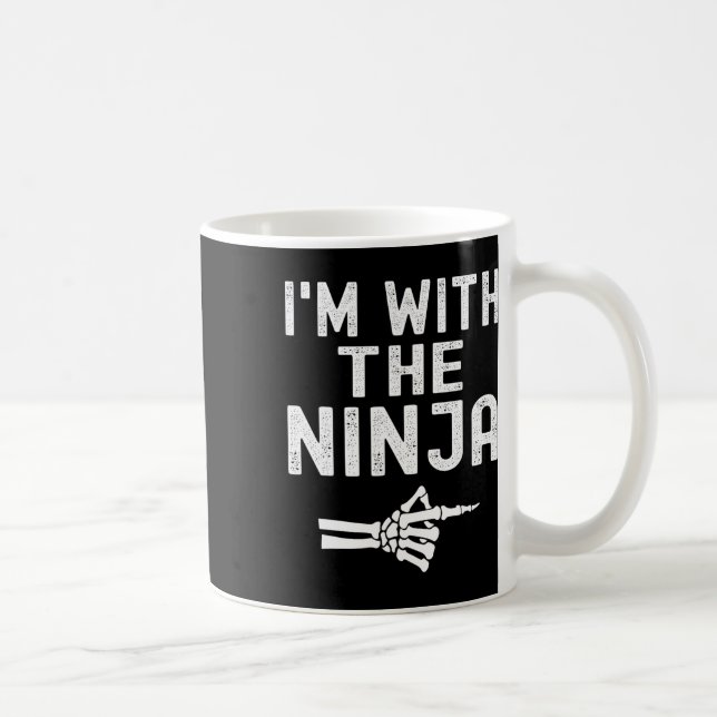 Mug I'm With The Ninja Funny Skeleton Halloween Matchi (Droite)