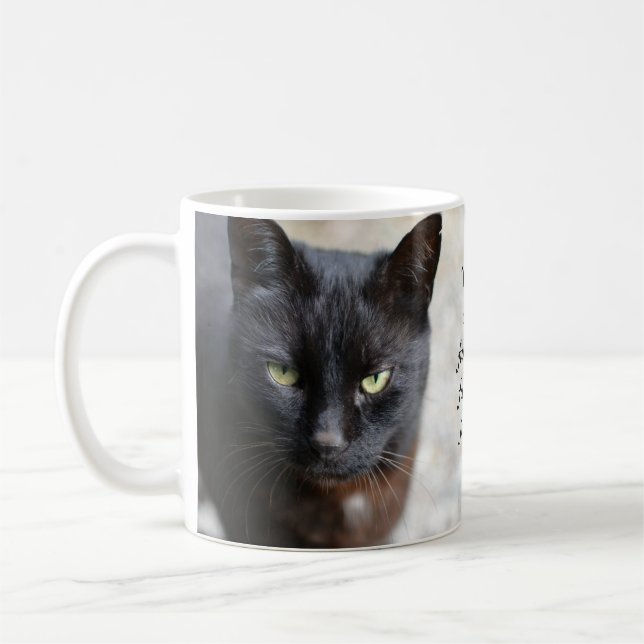 Mug Image Amoureux des chats noir avec coiffure de dev (Gauche)