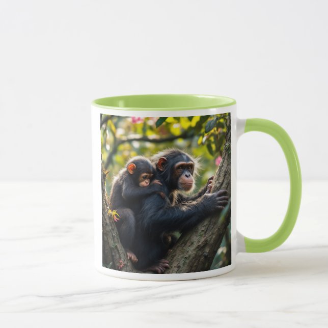 Mug Image attendrissante d'une maman singe. (Droite)