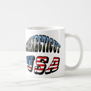 Mug Image Connecticut et texte d'indicateur USA