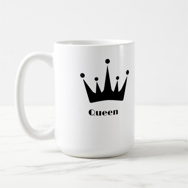 Mug Image Couronne couleur noire de texte Queen person (Gauche)