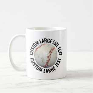 Mug Image de baseball personnalisée avec grand texte