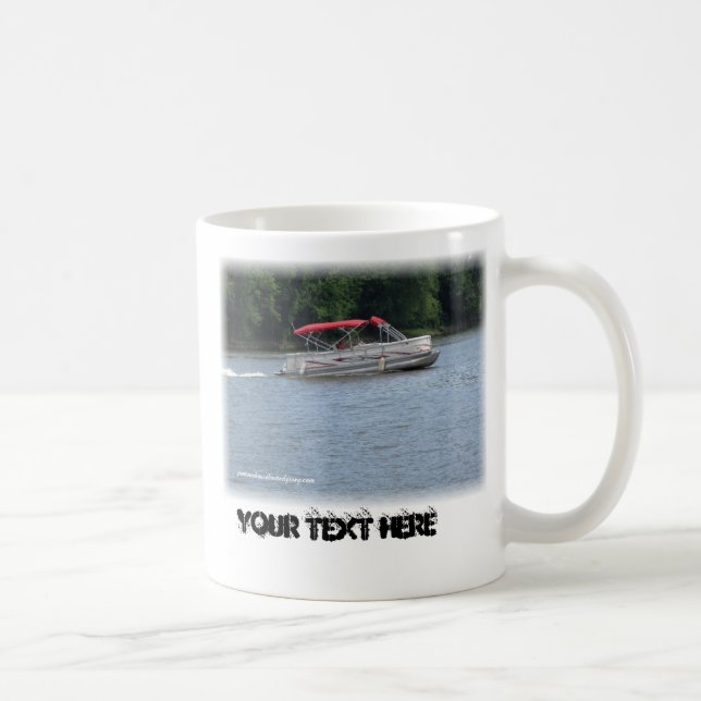 Mug Image de bateau de ponton, votre texte ici (Droite)