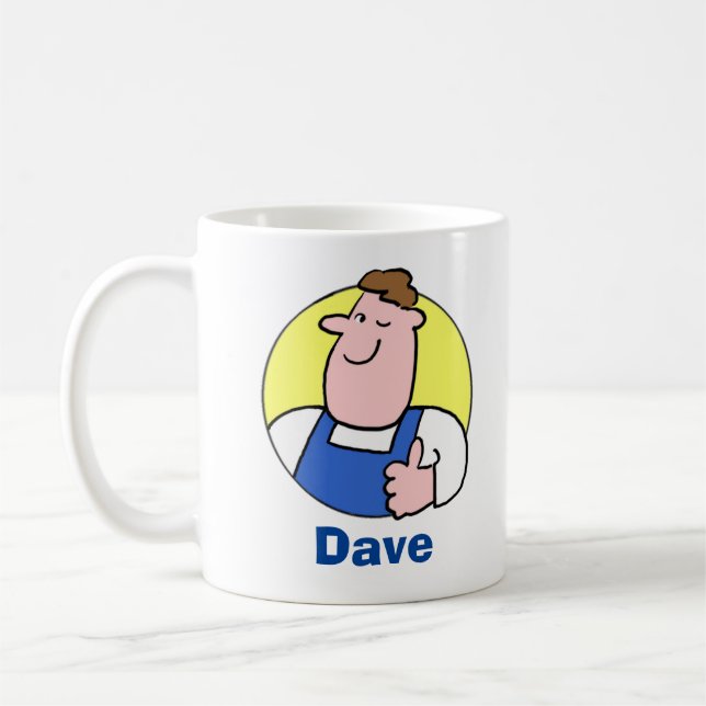 Mug Image de bricoleur avec nom. Homme à tout faire (Gauche)