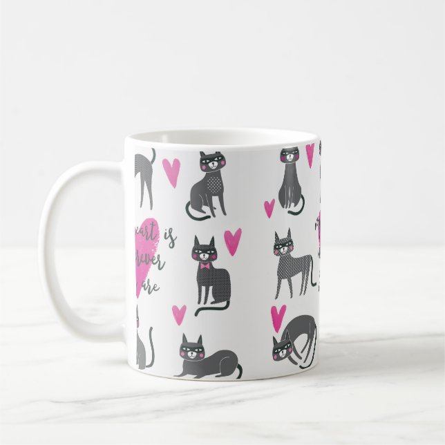 Mug Image de chat mignon. Love lettering (Gauche)