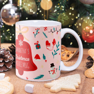 Mug Image de la mule de Noël mignonne rose motif