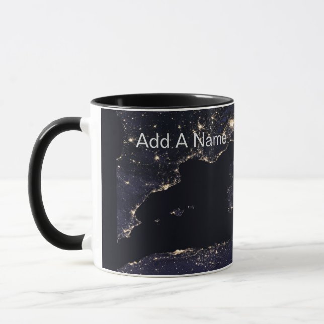 Mug Image de la NASA Italie la nuit (Gauche)