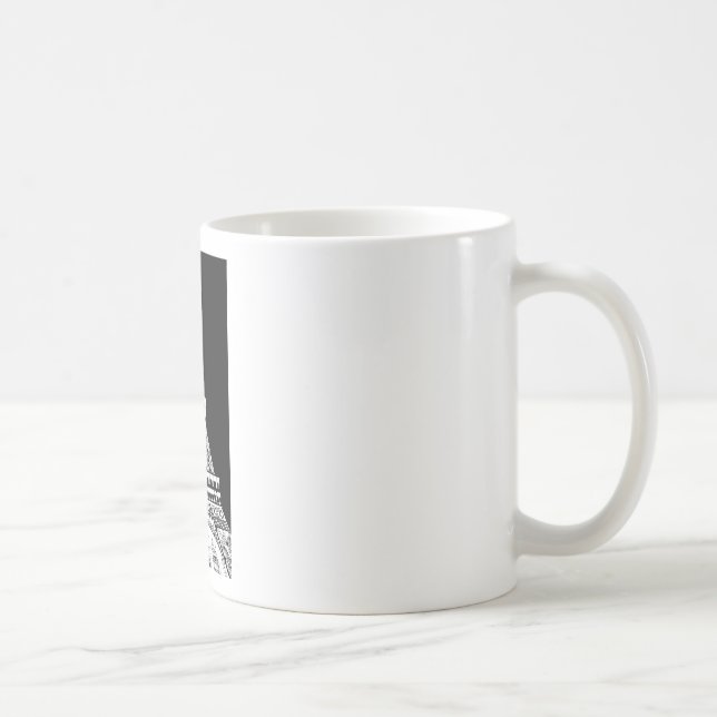 Mug Image de la Tour Eiffel en noir et blanc (Droite)