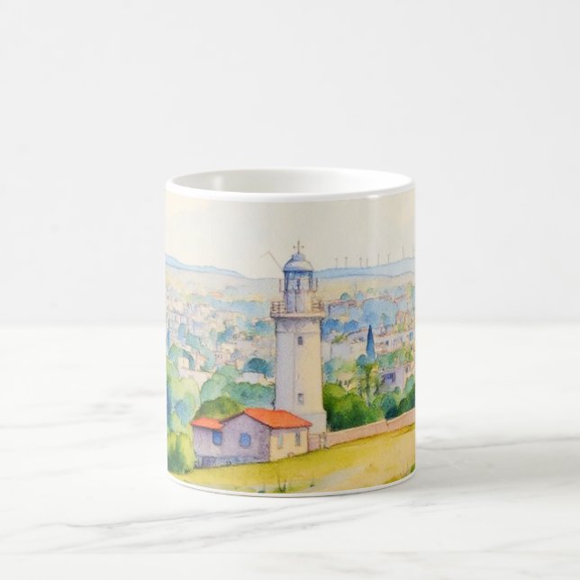 Mug Image de style de peinture du phare de Paphos, Chy (Centre)