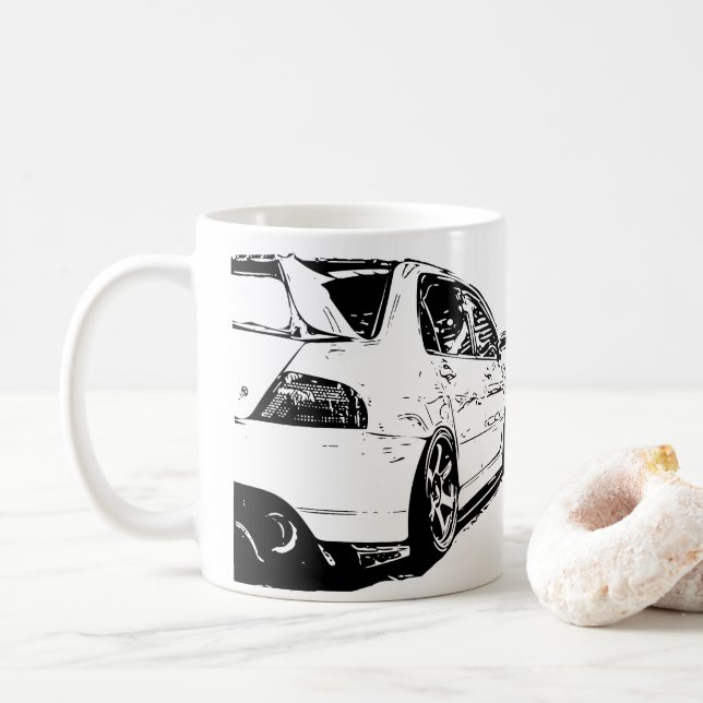 Mug Image de vecteur d'évolution de Mitsubishi (Avec donut)