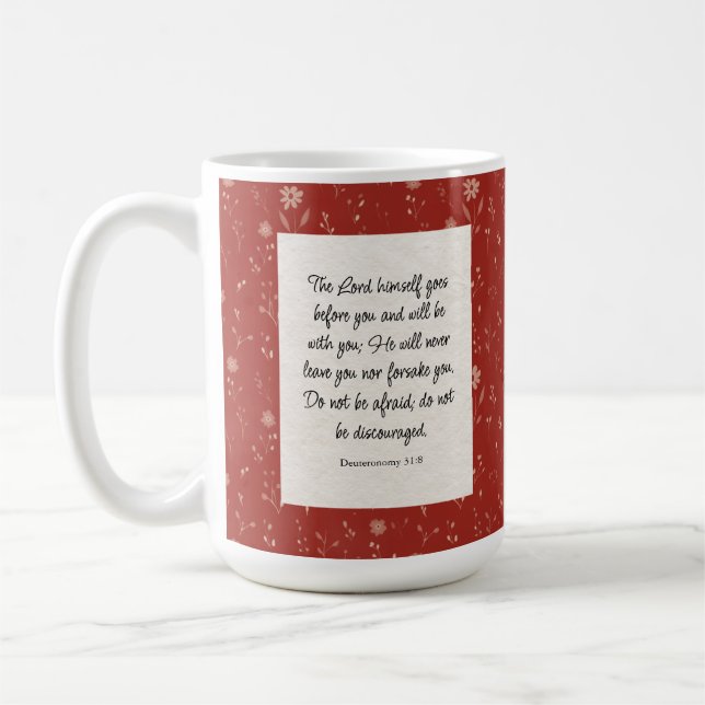 Mug Image du verset biblique Deutéronome 31:8  (Gauche)