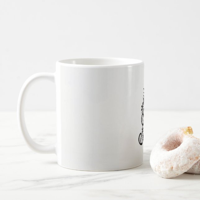 Mug image en noir et blanc d'un design orné (Avec donut)