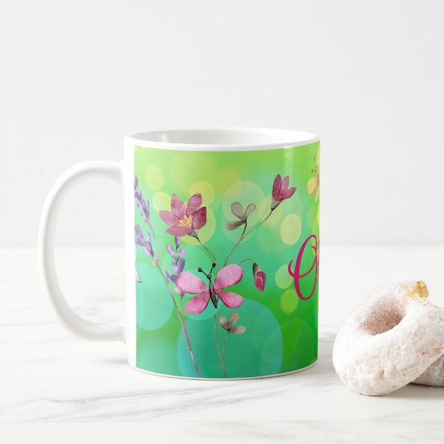 Mug Image estivale du nom personnalisé (Avec donut)