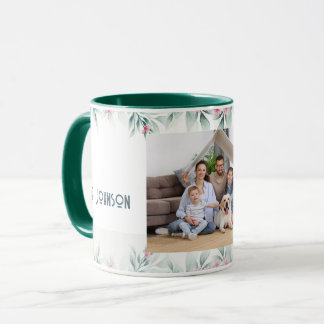 MUG IMAGE FAMILIALE DE CHÂSSIS FLORAL CUSTOMISÉE ÉLÉGA
