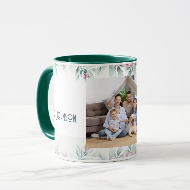 MUG IMAGE FAMILIALE DE CHÂSSIS FLORAL CUSTOMISÉE ÉLÉGA (Devant gauche)