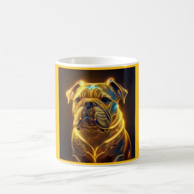 Mug Image Fantastique Bouledogue Anglais Jaune Néon (Centre)