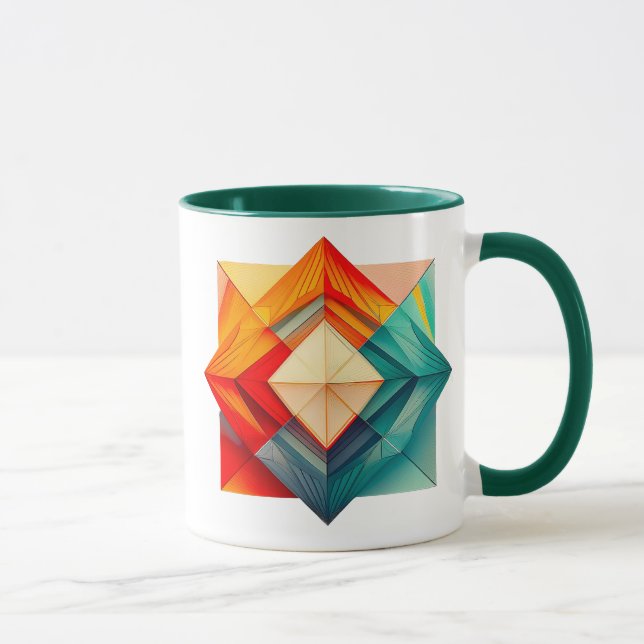 Mug Image géométrique en 3D et effet de relief. (Droite)