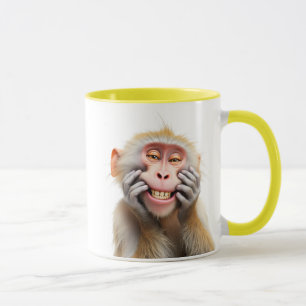 Mug Image humoristique d'un singe farceur qui grimace.