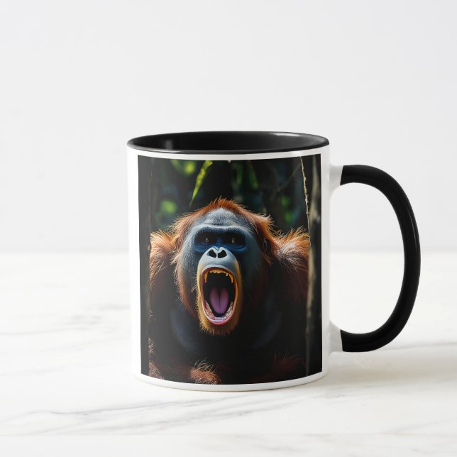 Mug Image impressionnante d’un singe en colère. (Droite)