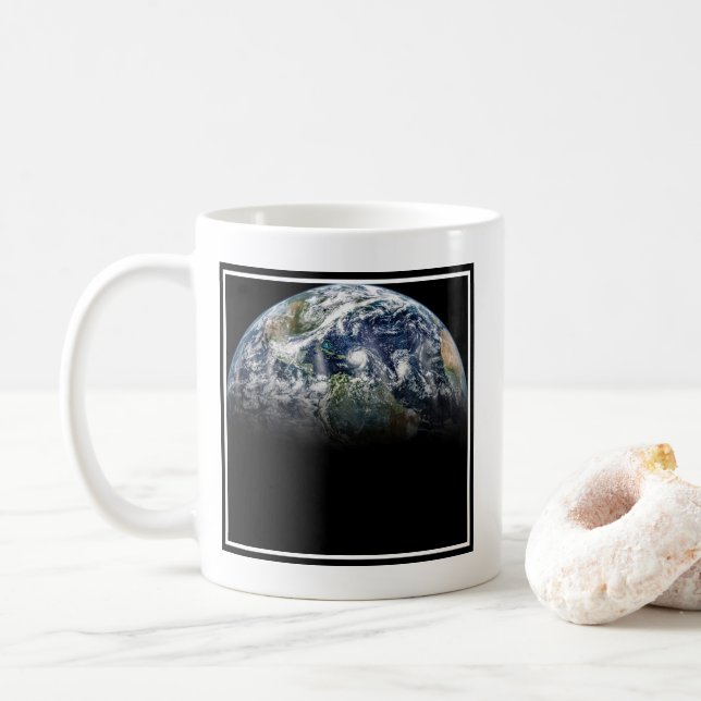 Mug Image Mosaïque De La Planète Terre Avec 3 Ouragans (Avec donut)