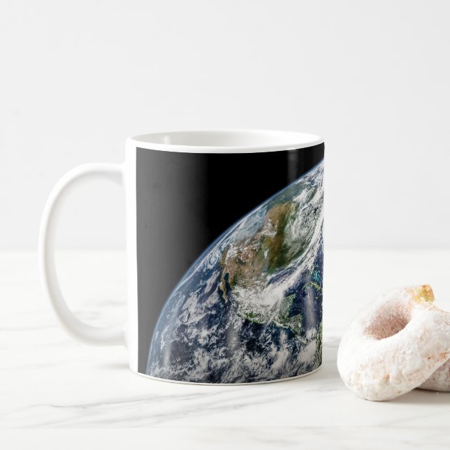 Mug Image Mosaïque De La Planète Terre Avec 3 Ouragans (Avec donut)