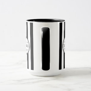 Mug Image personnalisée avec rayure blanche noire mode
